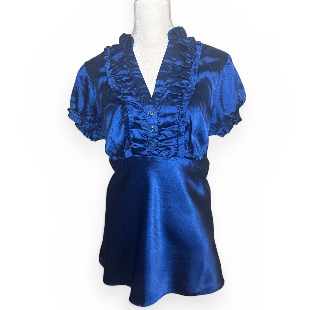 Charlotte Russe Royal Blue Satin Blouse